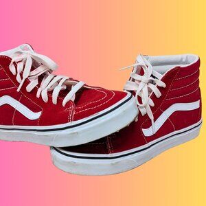 Vans Sk8-hi Slim Zip High-Top Sneakers - Running Red Women's 7.5/Men's 6